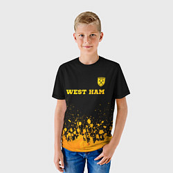 Футболка детская West Ham - gold gradient посередине, цвет: 3D-принт — фото 2