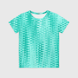 Футболка детская Светлый бирюзовый абстрактный полосочки, цвет: 3D-принт