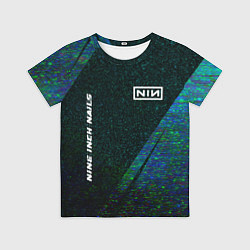 Футболка детская Nine Inch Nails glitch blue, цвет: 3D-принт