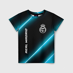 Футболка детская Real Madrid неоновые лампы, цвет: 3D-принт