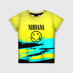Футболка детская Nirvana краски кислотные, цвет: 3D-принт