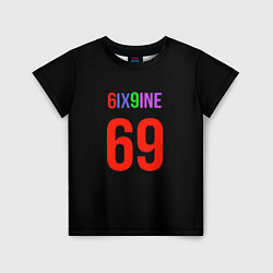 Футболка детская 6ix9ine logo, цвет: 3D-принт