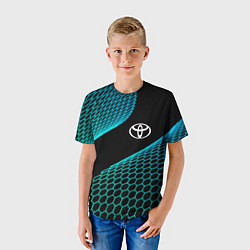 Футболка детская Toyota electro hexagon, цвет: 3D-принт — фото 2