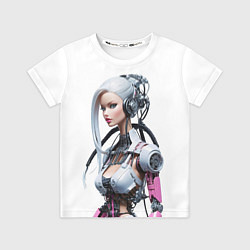 Футболка детская Cyber warrior Barbie - ai art fantasy, цвет: 3D-принт