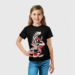 Футболка детская Карпы кои - японский стиль, цвет: 3D-принт — фото 2