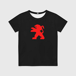 Футболка детская Peugeot red logo, цвет: 3D-принт