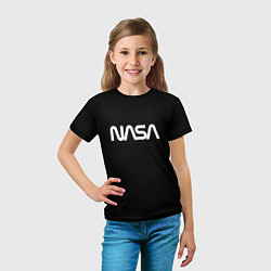 Футболка детская Nasa white logo, цвет: 3D-принт — фото 2