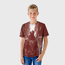 Футболка детская Воин в бордовых тонах, цвет: 3D-принт — фото 2