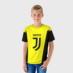 Футболка детская Juventus sport geometry yellow, цвет: 3D-принт — фото 2