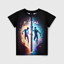 Футболка детская Portal люди в прыжке, цвет: 3D-принт