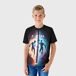 Футболка детская Portal люди в прыжке, цвет: 3D-принт — фото 2