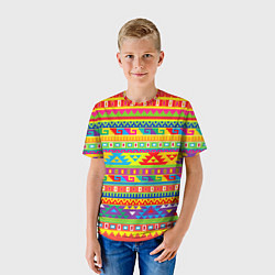 Футболка детская Мексиканские этнические узоры, цвет: 3D-принт — фото 2