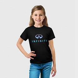 Футболка детская Infiniti logo neon, цвет: 3D-принт — фото 2