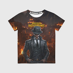 Футболка детская PUBG персонаж - город в огне, цвет: 3D-принт