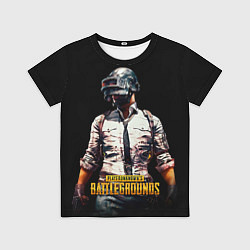 Футболка детская PUBG игрок на закате черный фон, цвет: 3D-принт