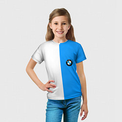 Футболка детская BMW sport blue white, цвет: 3D-принт — фото 2