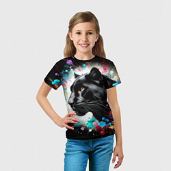 Футболка детская Арт пантера - нейросеть, цвет: 3D-принт — фото 2