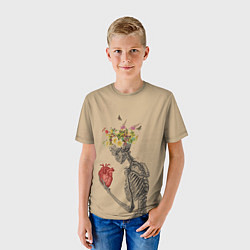Футболка детская Bone and heart, цвет: 3D-принт — фото 2
