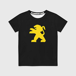 Футболка детская Peugeot logo yellow, цвет: 3D-принт