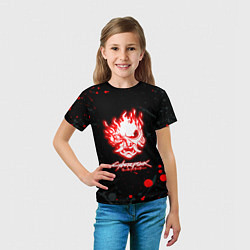 Футболка детская Samurai flame logo, цвет: 3D-принт — фото 2