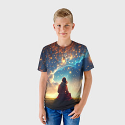 Футболка детская Небесный пейзаж - сюрреализм, цвет: 3D-принт — фото 2