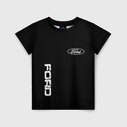 Футболка детская Ford logo white steel, цвет: 3D-принт