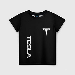 Футболка детская Tesla logo white, цвет: 3D-принт