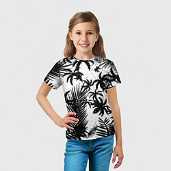 Футболка детская Чёрно белые пальмы, цвет: 3D-принт — фото 2