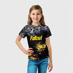 Футболка детская Fallout краски, цвет: 3D-принт — фото 2