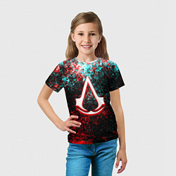 Футболка детская Assassins Creed logo glitch, цвет: 3D-принт — фото 2