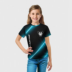 Футболка детская Poppy Playtime неоновые лампы, цвет: 3D-принт — фото 2