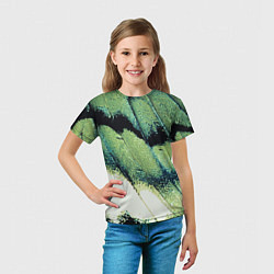 Футболка детская Зелено-черные пятна на светлом, цвет: 3D-принт — фото 2