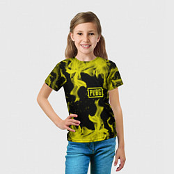 Футболка детская PUBG жёлтый огонь, цвет: 3D-принт — фото 2