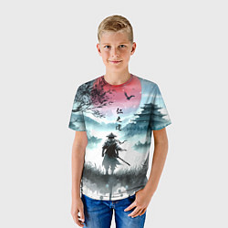 Футболка детская Japanese samurai - ghost of Tsushima, цвет: 3D-принт — фото 2