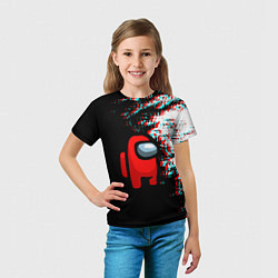 Футболка детская Among us краски глитч, цвет: 3D-принт — фото 2