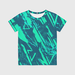Футболка детская Абстракция геометрический светло зеленый паттерн, цвет: 3D-принт