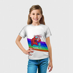 Футболка детская Among us colors line монстр, цвет: 3D-принт — фото 2