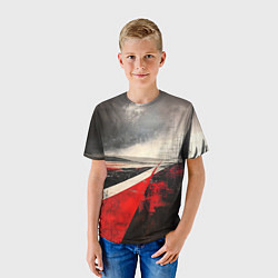 Футболка детская Футуристичный пейзаж в ретро стиле, цвет: 3D-принт — фото 2