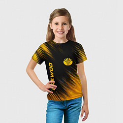 Футболка детская Daewoo - gold gradient вертикально, цвет: 3D-принт — фото 2