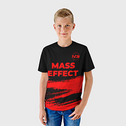 Футболка детская Mass Effect - red gradient посередине, цвет: 3D-принт — фото 2