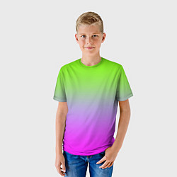 Футболка детская Неоновая градиент абстракция, цвет: 3D-принт — фото 2