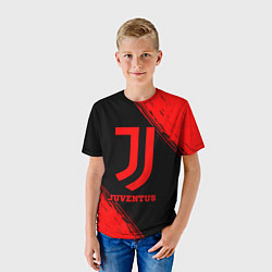 Футболка детская Juventus - red gradient, цвет: 3D-принт — фото 2