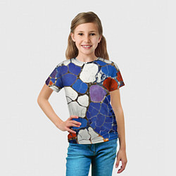 Футболка детская Потрескавшаяся плитка, цвет: 3D-принт — фото 2