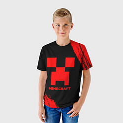 Футболка детская Minecraft - red gradient, цвет: 3D-принт — фото 2