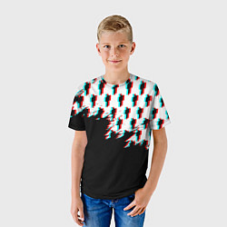 Футболка детская Billie Eilish pattern glitch, цвет: 3D-принт — фото 2