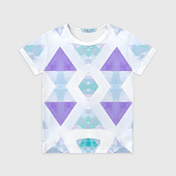 Футболка детская Нежная геометрическая абстракция голубоватая, цвет: 3D-принт