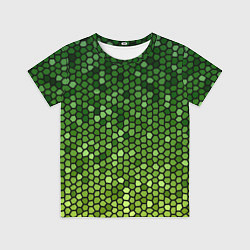 Детская футболка Мозаика под зеленую змею