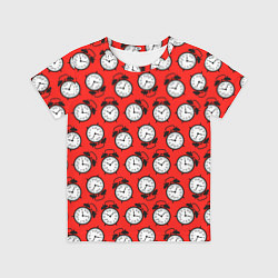 Футболка детская Будильник паттерн, цвет: 3D-принт