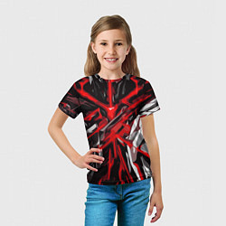 Футболка детская Красный и черный абстрактный фон, цвет: 3D-принт — фото 2