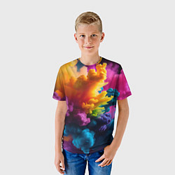Футболка детская Взрыв разноцветных облаков, цвет: 3D-принт — фото 2